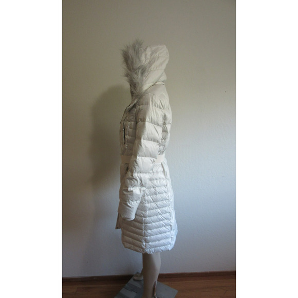 Marc New York Andrew Marc White L Quilted Down Insulated Faux Fur Puffer Coat - Picture 5 of 10